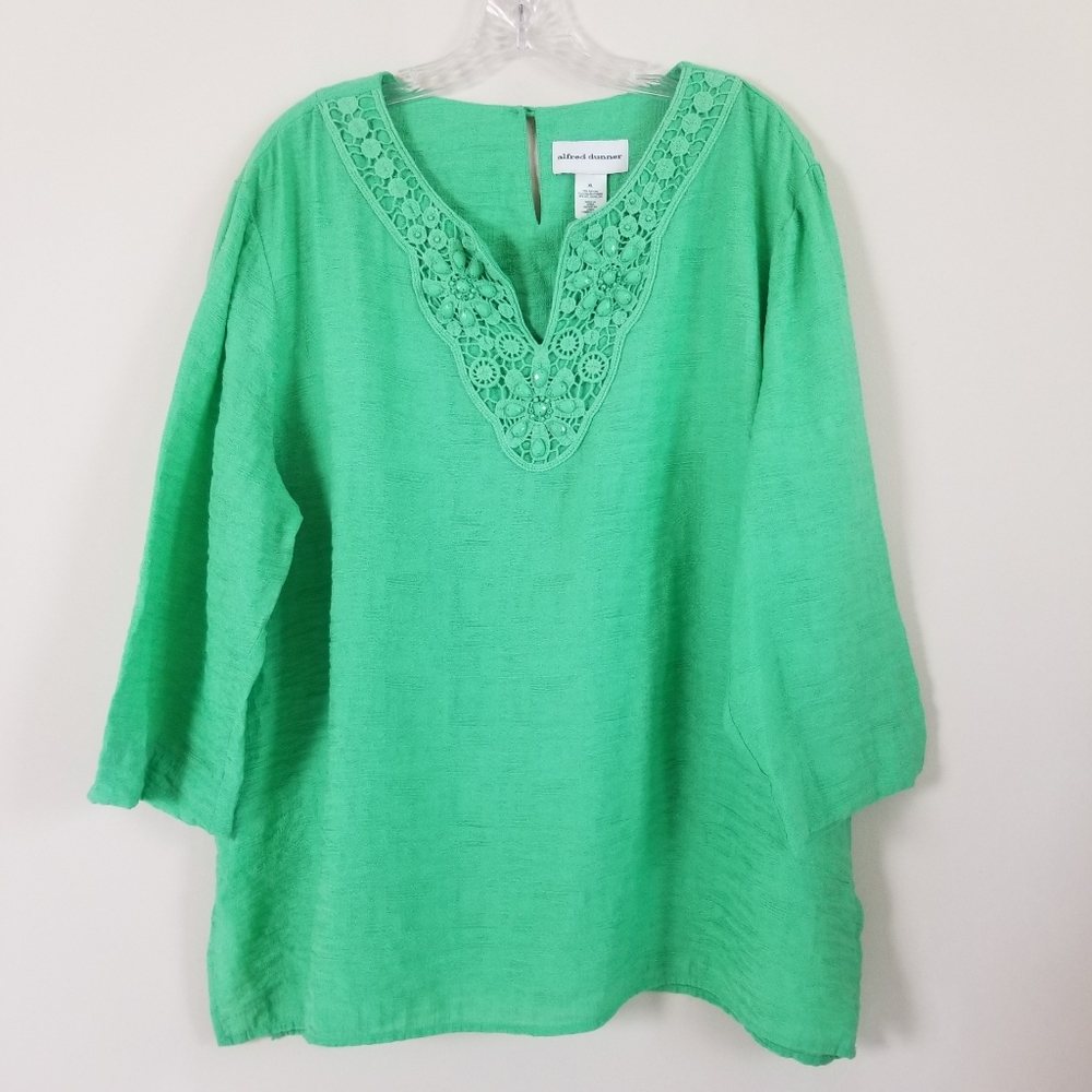 Alfred Dunner 3/4 Sleeve Embellished Top XL